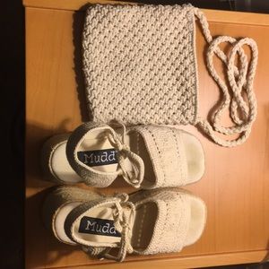 Mudd Shoes and cream purse